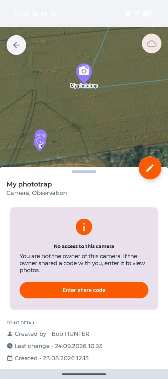 A camera without access in someone else's map.