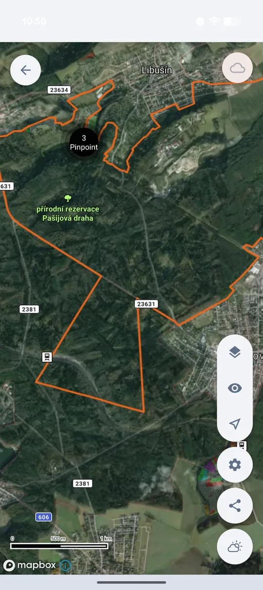 The finished boundary in the map.