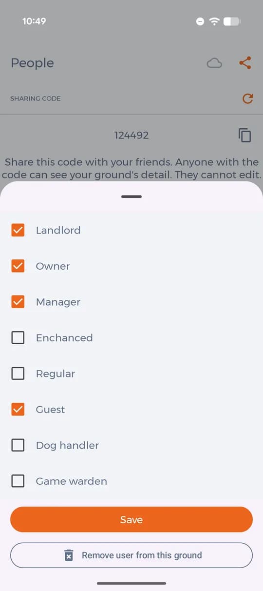 Choosing the roles of one member.