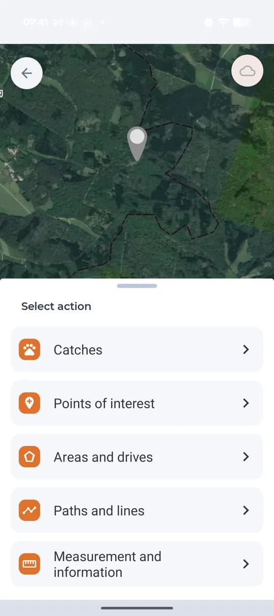 Choosing the action in the map.