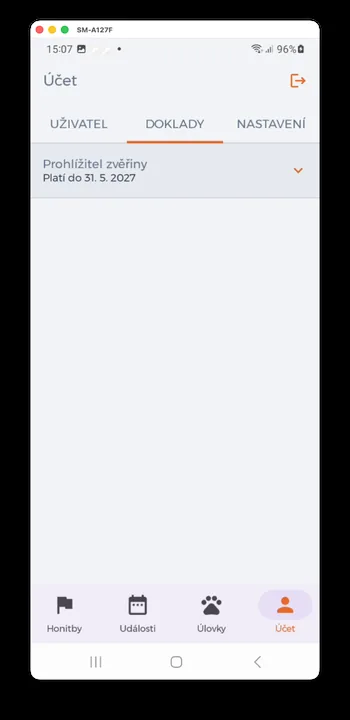 Screenshot of the HUNTERRA app Screenshot of the HUNTERRA app